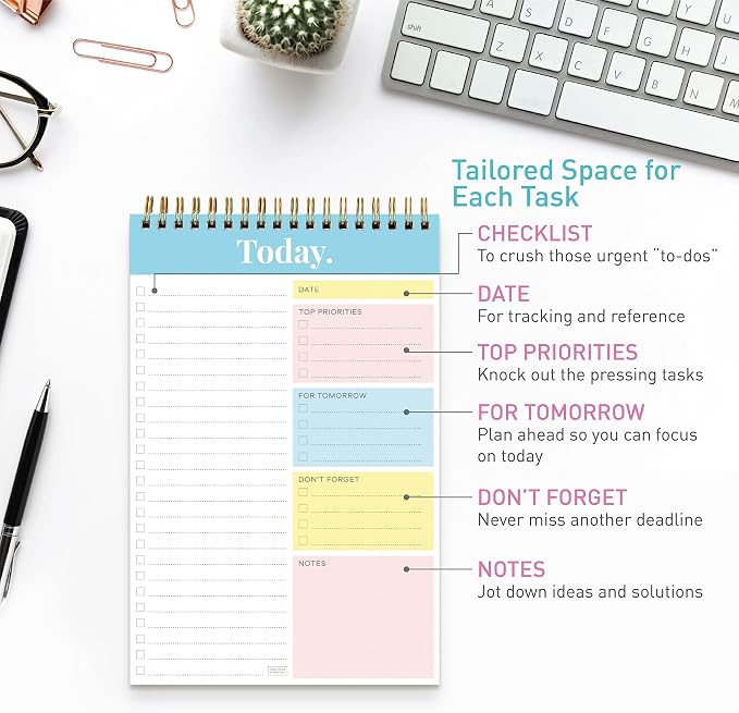Sweetzer & Orange Daily & Weekly To Do List Notepad – Undated Work Planner & - Image 4