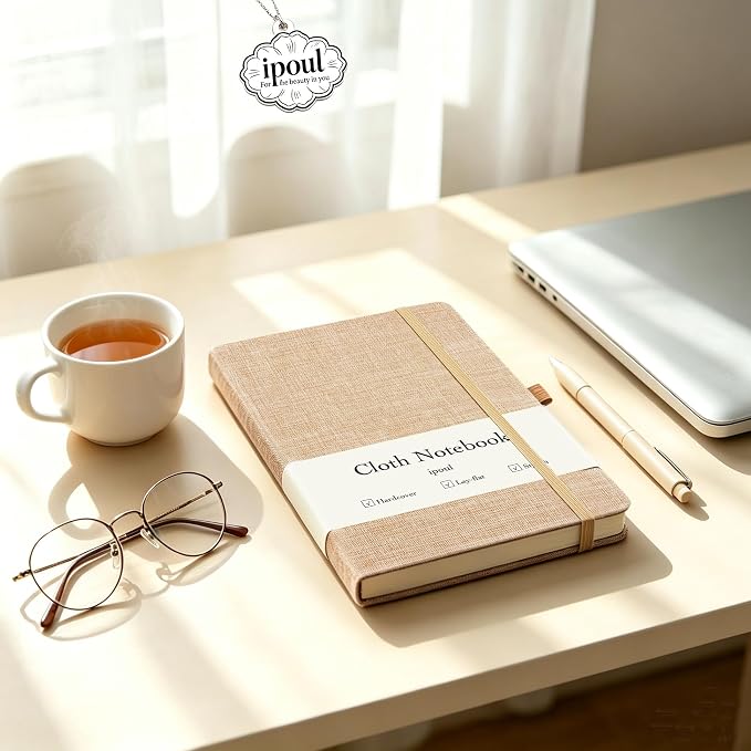 ipoul Hardcover Notebook, Lined Journal, A5 Cover, Lay Flat, Journaling Notebook - Image 2