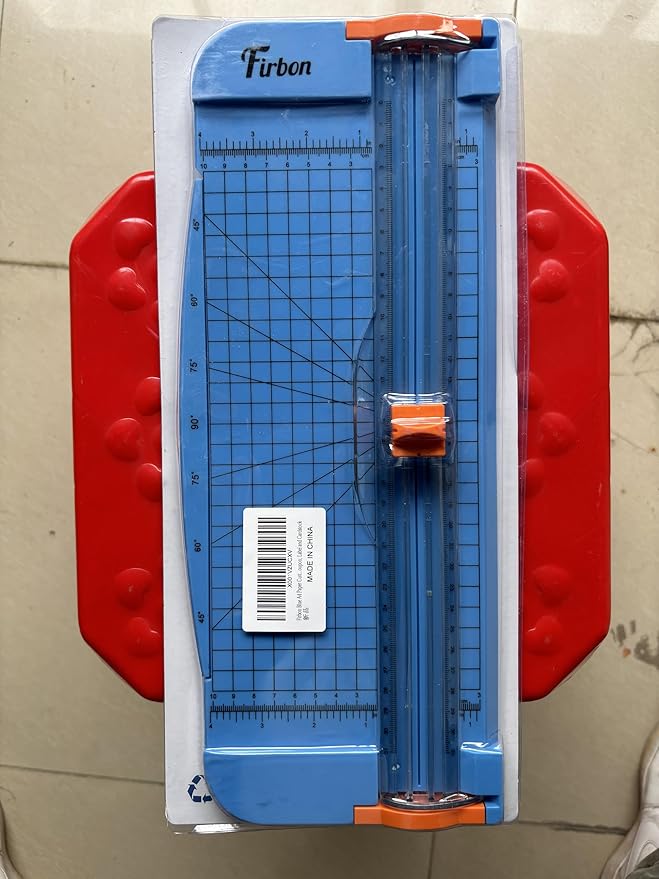 Firbon Blue A4 Paper Cutter, 12 Inch Titanium Straight Paper Trimmer with Side Ruler for Scrapbooking Craft, Paper, Coupon, Label, Cardstock-DeskLoop Office