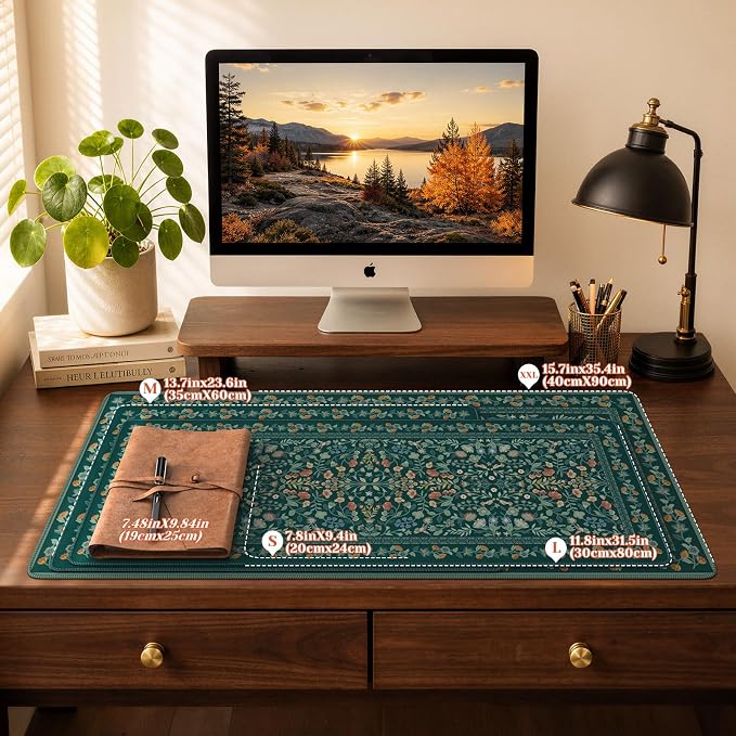 iCasso Green Aesthetic Flower Mouse pad - Image 2