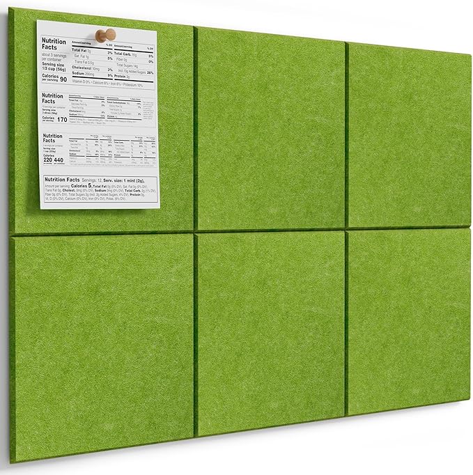 MaxGear Felt Bulletin Board 36" x 24", Forest Green Felt Wall Tile Push Pin | by MaxGear