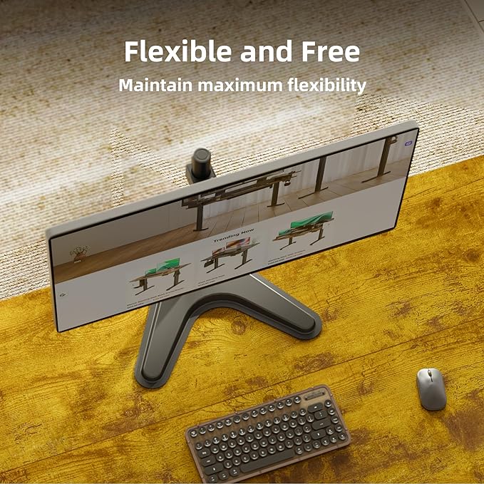 Claiks Monitor Mount, Ergonomic Adjustable Monitor Stand for Max 32 inch Screens, Adjustable Stand up to 20 lbs, VESA Mounting Holes 75&100mm, Black-DeskLoop Office