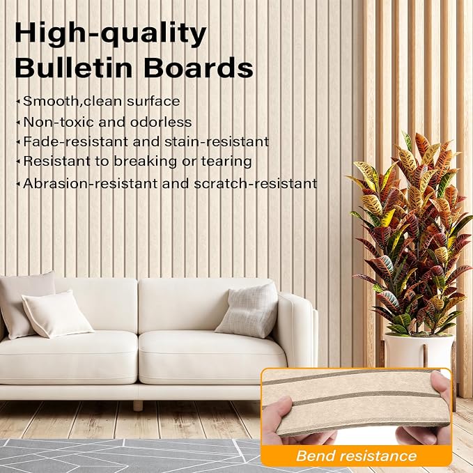Large Felt Bulletin Board，36" x 24" 6 Pack Cork Board Alternative - Image 5