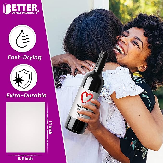 Better Office Products Thin Glossy Photo Paper, 100 Sheets, 8.5 x 11", 30 lb, 115gsm, Inkjet Photo Paper, for Brochure Printing, Custom Chip Bag Party Favors, Letter Size, 100-Count Pack-DeskLoop Office