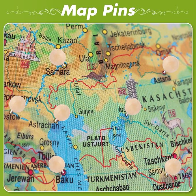 120Pcs Ball Wooden Push Pins, Wood Pins and Tacks, Decorative Cork Board Pins - Image 7