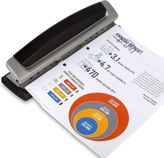 Swingline 3 Hole Punch, 10 Sheet Capacity Three Hole Puncher 3 Ring, Adjustable - Image 5