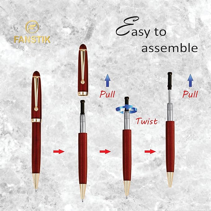 Customized Cherrywood Double Ballpoint Pen Set with Name (MADE IN USA), with Wooden Gift Box, Personalized Gift for Men and Women (BallPoint CherryWood Set)-DeskLoop Office