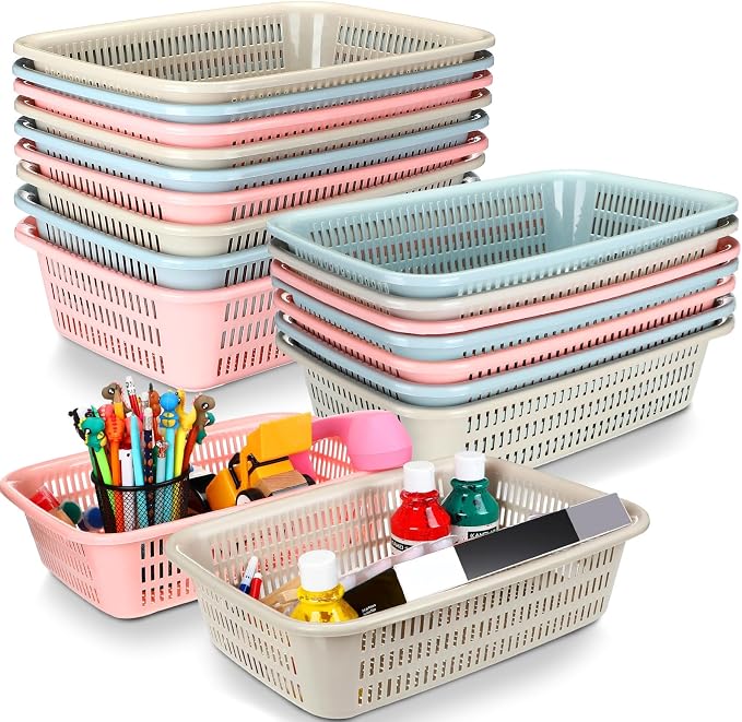 Zhehao 14 x 10 x 4 Inch 16 Pack Paper Organizer Basket Small Plastic Storage by Zhehao