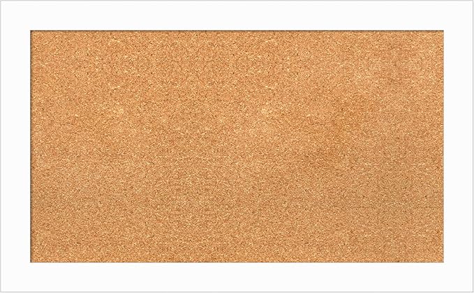 Amanti Art Natural Cork Board for Wall, 19x31 Vision Board with White Frame, Medium Corkboard Office Decor for Home Organization, Casual Corkboard Pinboard to Display Items for Home Organization in-DeskLoop Office