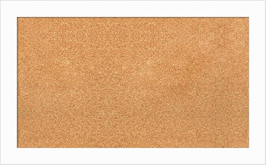 Amanti Art Natural Cork Board for Wall, 19x31 Vision Board with White Frame, Medium Corkboard Office Decor for Home Organization, Casual Corkboard Pinboard to Display Items for Home Organization in-DeskLoop Office