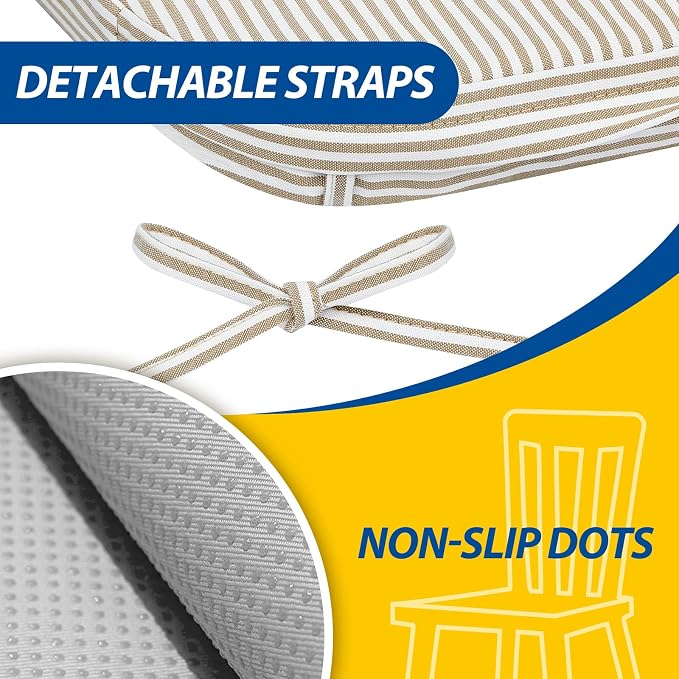 AAAAAcessories D-Shaped Chair Cushions, Machine-Washable Cover, Natural Sand - Image 5