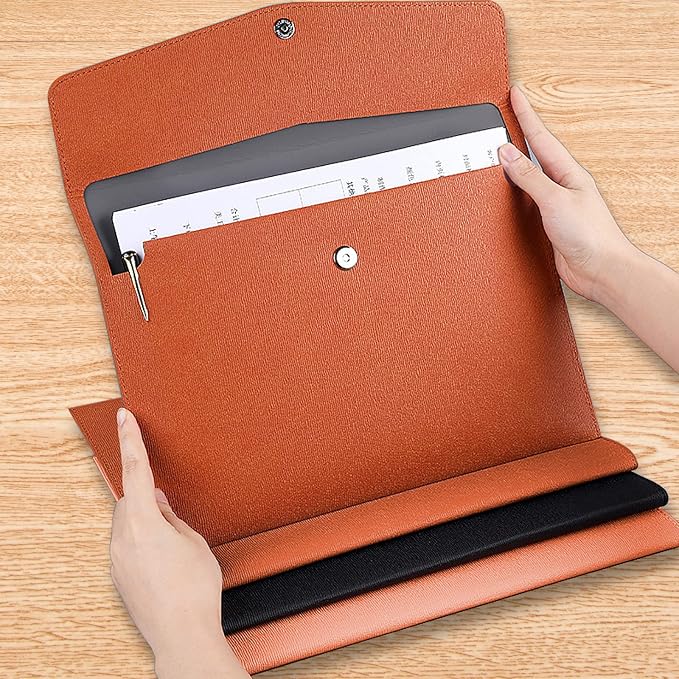VANRA 1 Piece PU Leather Envelope File Folders A4 Paper Document Filing - Image 5