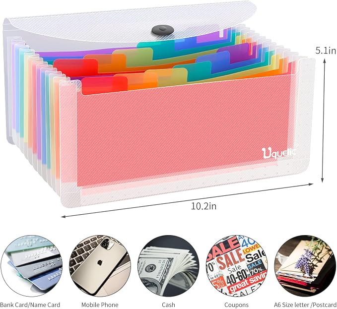 Uquelic Stand Receipt Organizer Folder - Image 2