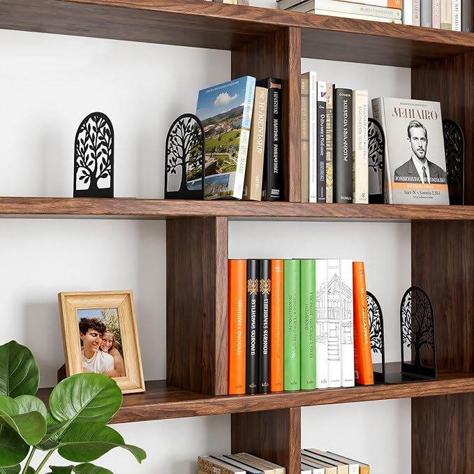 HappyHapi Decorative Bookends for Shelves, 7 Pair Metal Book Ends for Heavy - Image 6