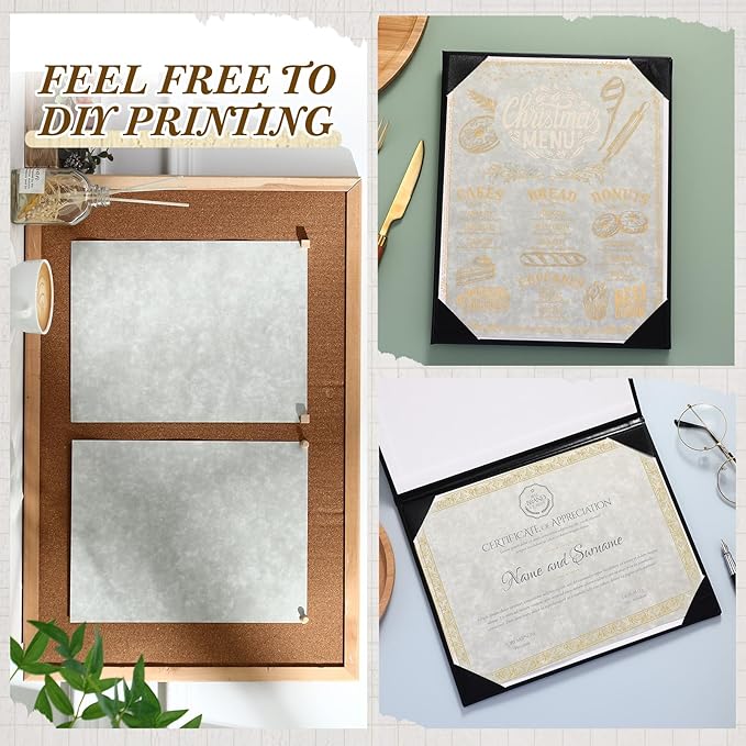 Epakh 200 Pcs Old Age Parchment Paper 8.5 x 11 Inch Standard Letter Vintage Colored Old Parchment Semblance Double Side Printing Paper (Dove Gray)-DeskLoop Office