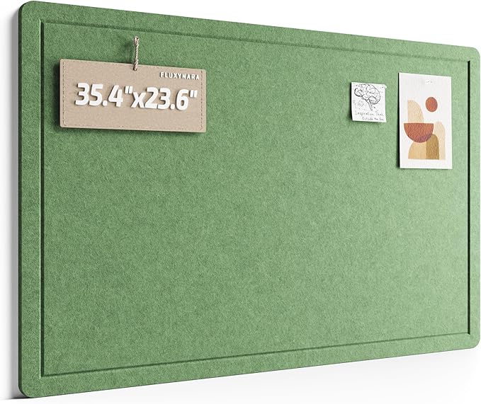 Fluxynara Bulletin Board, 35.4" x 23.6" Cork Board Alternative by FLUXYNARA