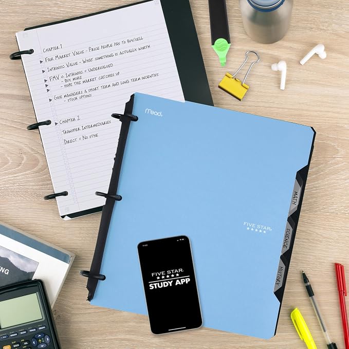 Five Star Flex Refillable Notebook + Study App, College Ruled Paper and 1 Inch - Image 4
