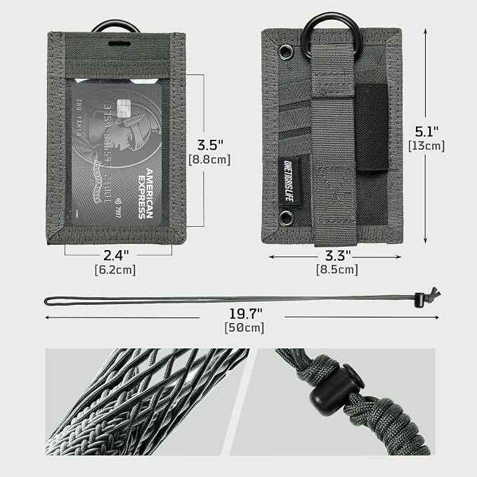 OneTigris Tactical ID Card Holder Hook & Loop Patch Badge Holder Neck Lanyard - Image 5