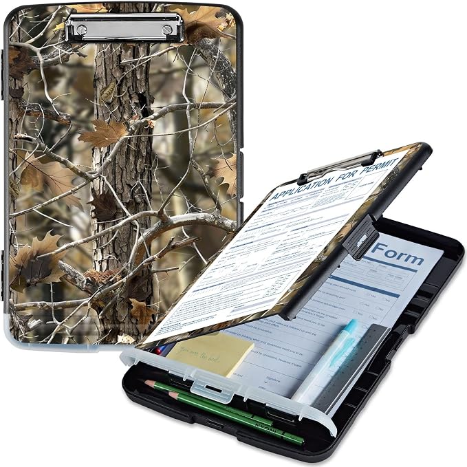 Clipboard with Storage, High Capacity Camouflage Storage Clipboard 9.5x14 with by Qindaiwen