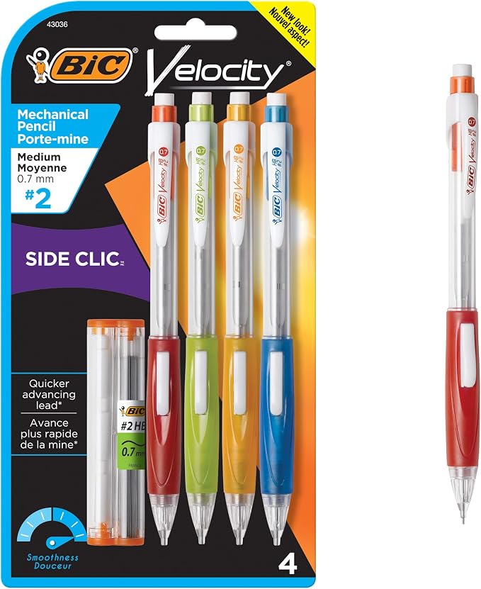 BIC Velocity Side Clic Mechanical Pencils, by BIC