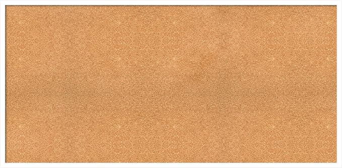 Amanti Art Natural Cork Board for Wall, 27x55 Vision Board with White Frame, Oversize Corkboard Office Decor for Home Organization, Modern Corkboard Pinboard to Display Items for Home Organization in-DeskLoop Office