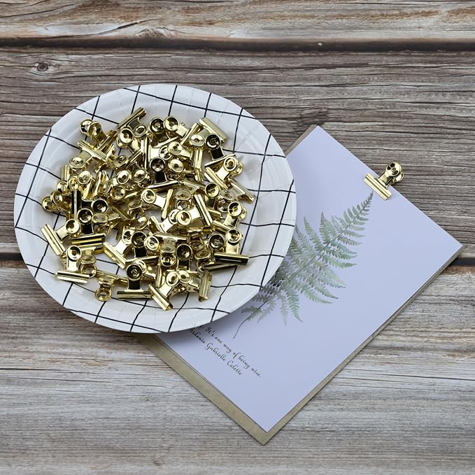 50 Pcs Gold Metal Hinge Clips Small Bulldog Clips Hinge Binder Clips Mini - Image 5