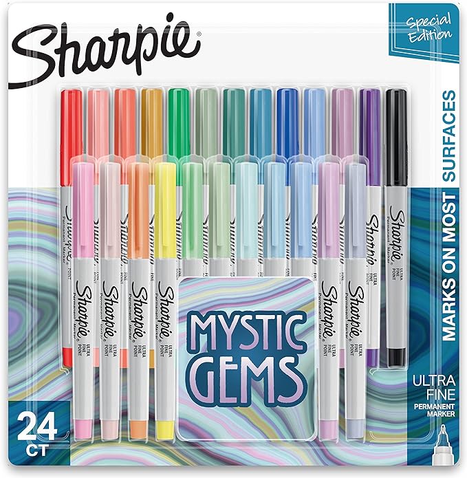 SHARPIE Permanent Markers Ultra-Fine Point Featuring Mystic Gem Color Markers by Sharpie