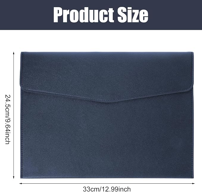 Leather Document Folder, A4 File Document Holder Waterproof Portfolio Envelope - Image 2