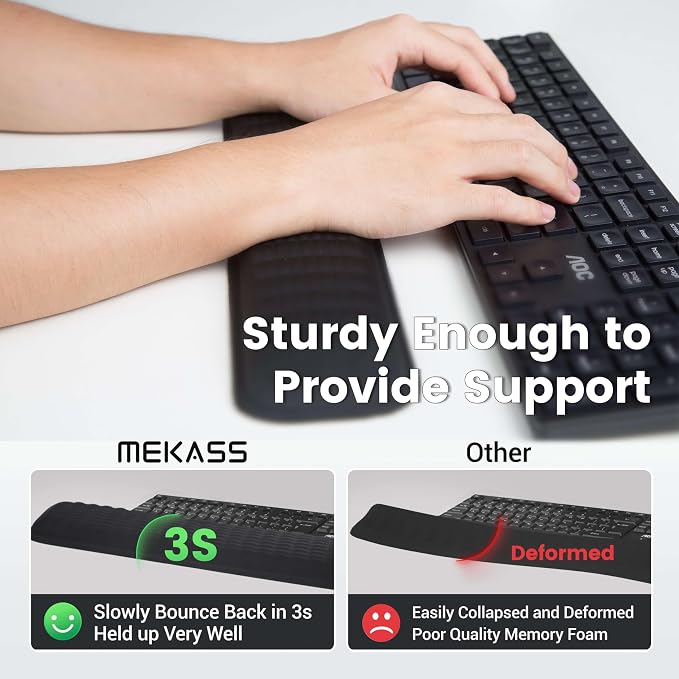 MEKASS Keyboard Wrist Rest, Soft Memory Foam Wrist Support - Image 5