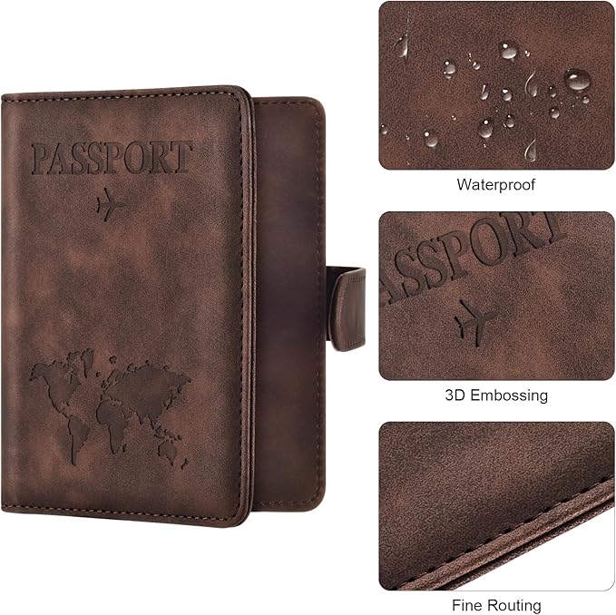 Eoehro Passport Holder for Travel Essentials, Passport Wallet Cover Case for - Image 5