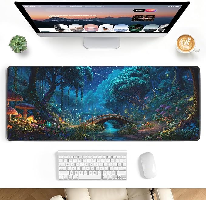 Desk Mat, Big Desk Pad, 31.5x11.8 Inches Extended Big Gaming Mouse Pad by stanploe