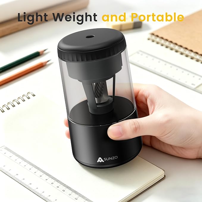 SUNZO Electric Pencil Sharpener, Fully Automatic Sharpener - Image 5