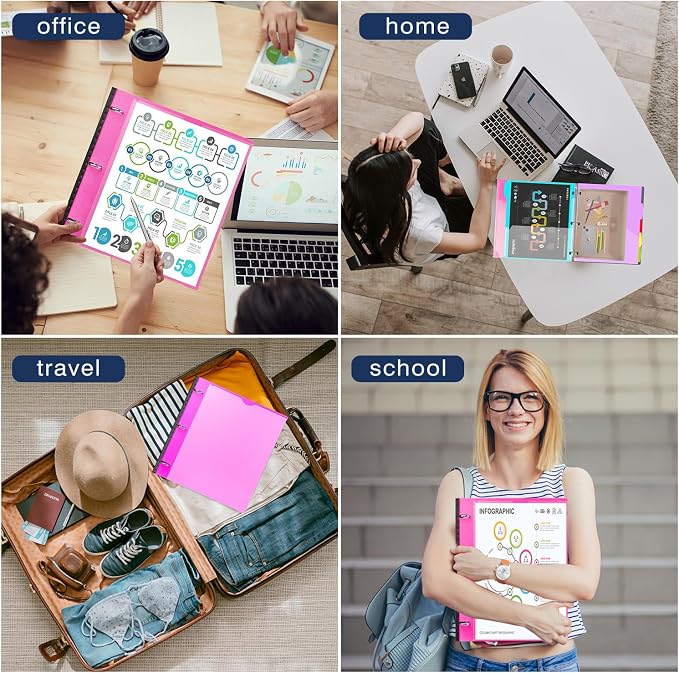 INFUN 1 Inch Telescoping Project Organizer Binder-2PCS, 13 Pocket, Customizable - Image 7