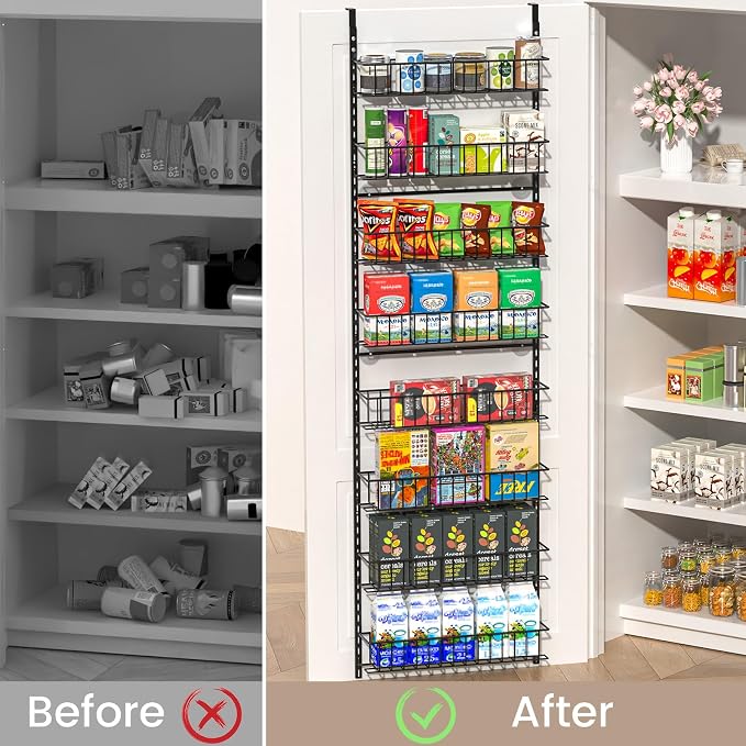 ElegantArray 8-Tier Pantry Door Organizer, Over The Door Pantry Organizer Rack - Image 2