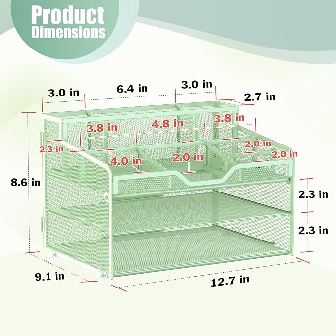 Docnest 3 Tier Mesh Desk Organizer - Image 3