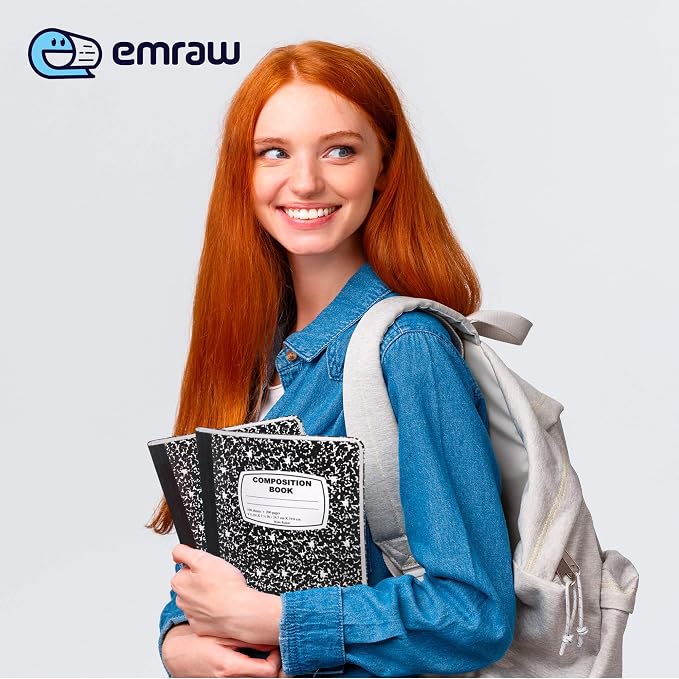 Emraw Marble Composition Notebook Wide Ruled Black and White Composition Books - Image 5
