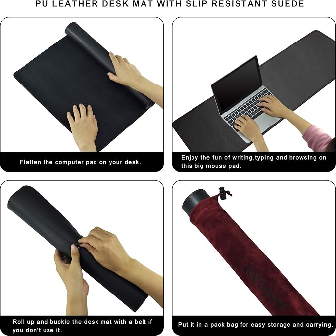 ZORESYN Desk Pad 74.8x19.7inch, Large Mouse pad Desk Mat, Waterproof PU Leather - Image 6