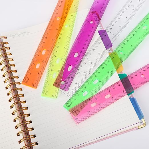 Rulers with Holes for Three-Ring Binders for School Supplies, Flexible Ruler 12 - Image 4