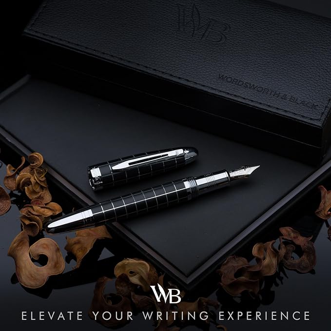 Wordsworth & Black Majesti Fountain Pen -, Luxury Case, Chrome Finish, Iridium - Image 2