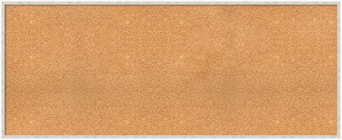 Amanti Art Natural Cork Board for Wall, 25x61 Vision Board with White Frame, Oversize Corkboard Office Decor for Home Organization, Modern Corkboard Pinboard to Display Items for Home Organization in-DeskLoop Office