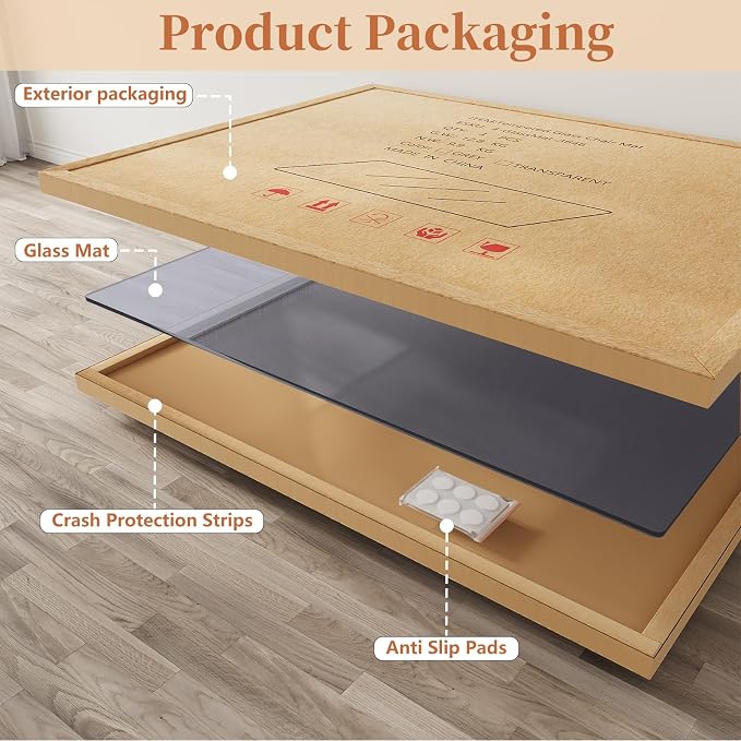 Tempered Glass Chair Mat for Carpet，36"x48" Office Mats for Rolling Chairs - Image 9