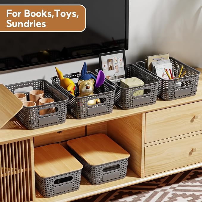 8 Pcs Plastic Storage Bins - Image 6