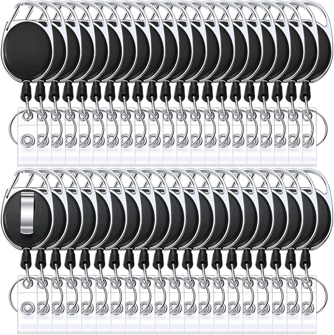 Honoson 40 Pcs Heavy Duty Retractable Badge Reels Batch ID Badge Holder by Honoson