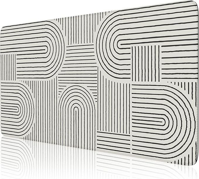iCasso White Desk Matt for Desktop, Cute Desk Pad Mat, Large Mouse Pad by iCasso