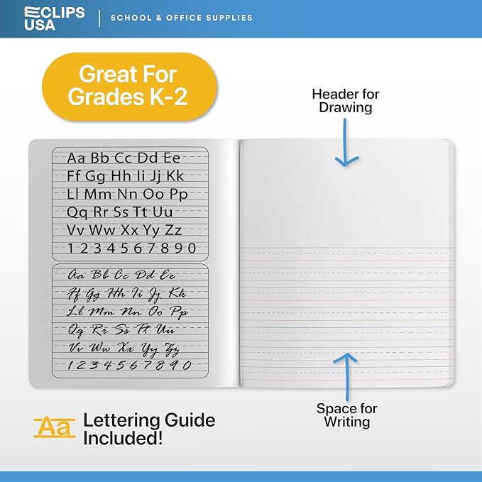 E-CLIPS USA Primary Composition Notebook K-2 Primary Ruled Composition Book - Image 4