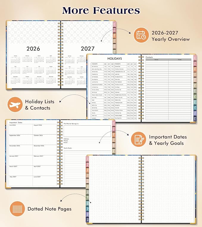 Academic Planner 2026-2027, Hardcover Weekly and Monthly Calendar Planner from - Image 6