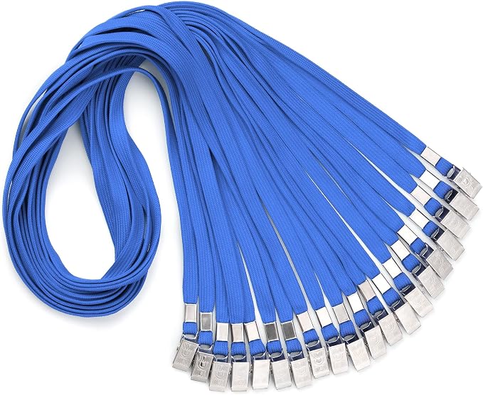 MIFFLIN-USA - Bulk Flat Lanyards w/Two Bulldog Clips - 39 Inch, 100 PK - by MIFFLIN