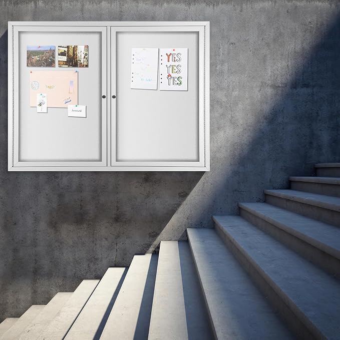INNOVART Enclosed Bulletin Board 48”x36”, Lockable Dry Erase Noticeboard - Image 8