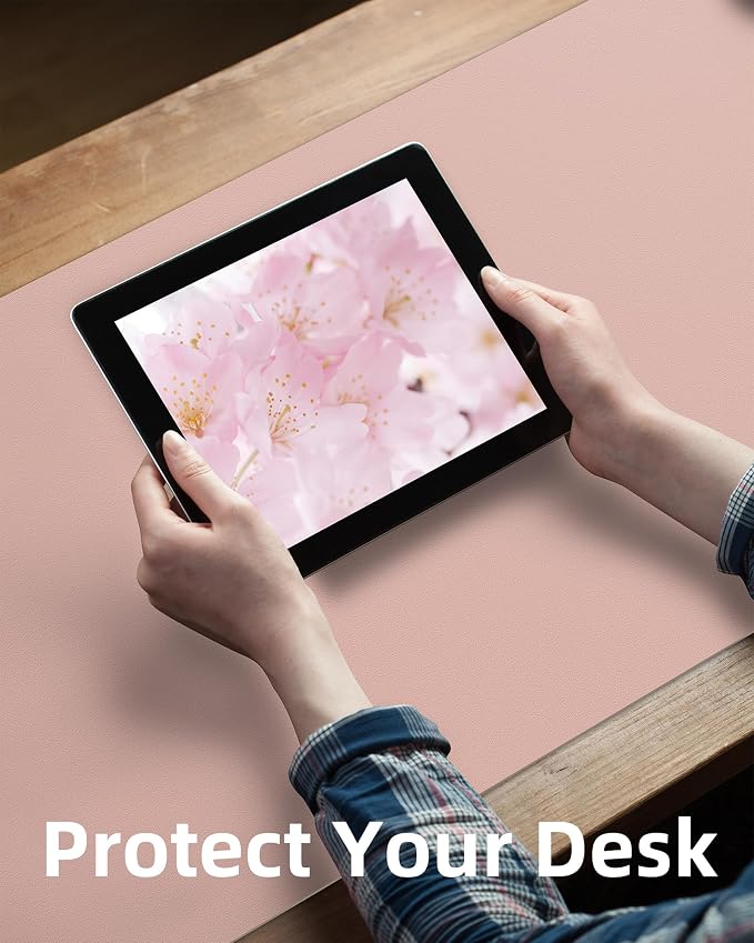 Leather Desk pad Protector, Large Desk mat, Mouse pad, Non-Slip Desk pad - Image 2
