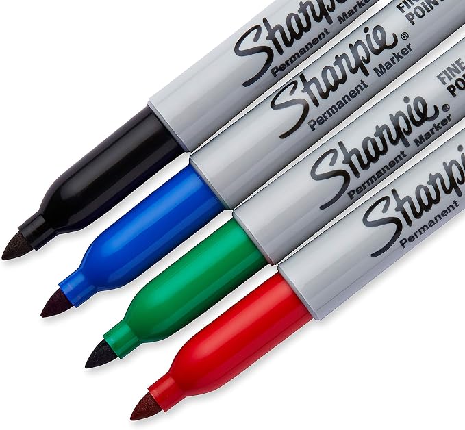Sharpie Permanent Markers | Fine Point | Assorted Colours | 4 Count - Image 3